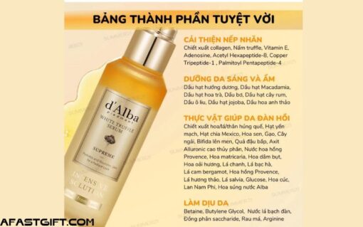 Xịt Khoáng Dạng Serum D'ALBA Giúp Da Căng Bóng